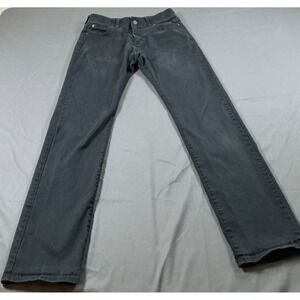 Lee Slim Straight Fit Jeans Mens 30x32 Faded Black Denim Stretch Pants 102161537